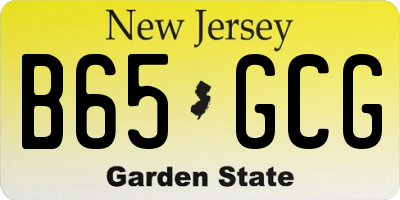 NJ license plate B65GCG
