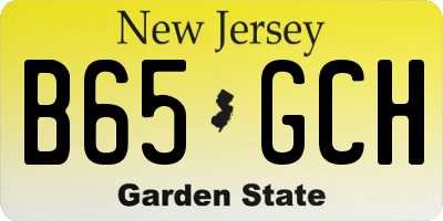 NJ license plate B65GCH