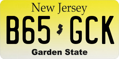 NJ license plate B65GCK