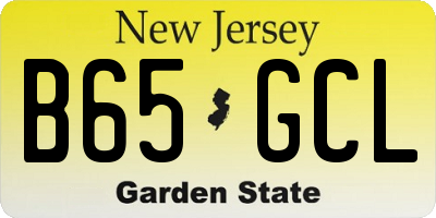NJ license plate B65GCL