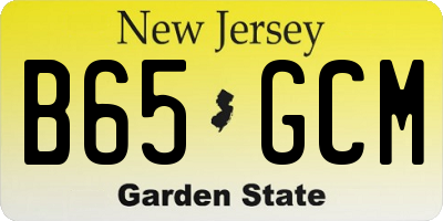 NJ license plate B65GCM