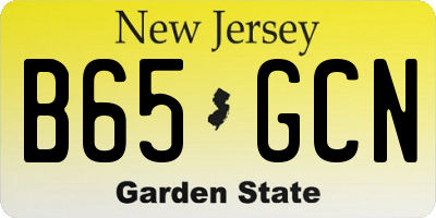NJ license plate B65GCN