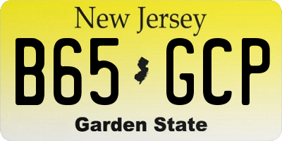 NJ license plate B65GCP