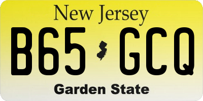 NJ license plate B65GCQ