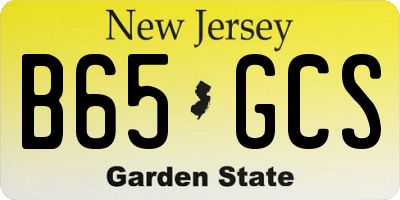 NJ license plate B65GCS