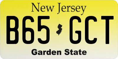 NJ license plate B65GCT