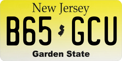 NJ license plate B65GCU