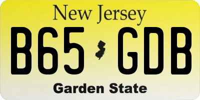 NJ license plate B65GDB