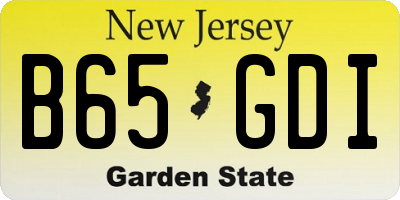 NJ license plate B65GDI