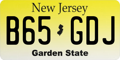 NJ license plate B65GDJ