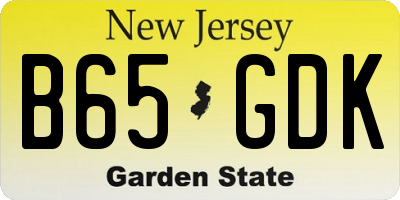 NJ license plate B65GDK