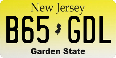 NJ license plate B65GDL