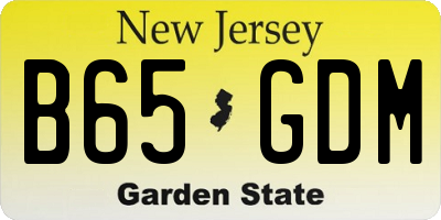 NJ license plate B65GDM
