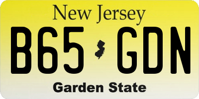 NJ license plate B65GDN