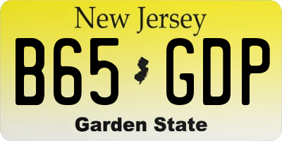 NJ license plate B65GDP
