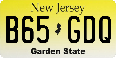 NJ license plate B65GDQ