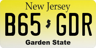 NJ license plate B65GDR