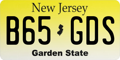 NJ license plate B65GDS