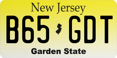 NJ license plate B65GDT