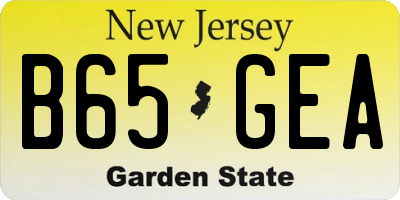 NJ license plate B65GEA