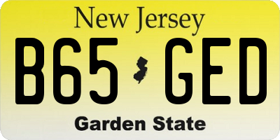 NJ license plate B65GED