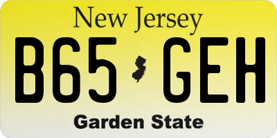 NJ license plate B65GEH