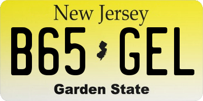 NJ license plate B65GEL