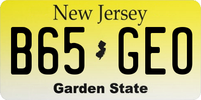 NJ license plate B65GEO