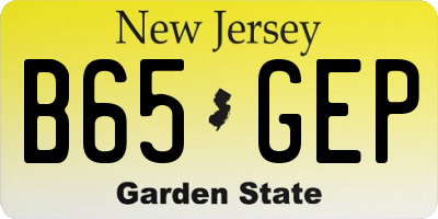 NJ license plate B65GEP