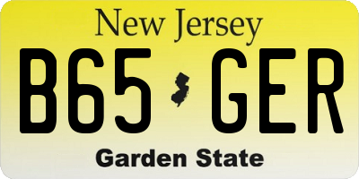 NJ license plate B65GER