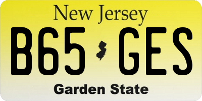 NJ license plate B65GES