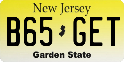 NJ license plate B65GET