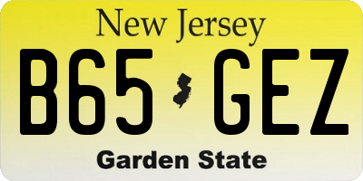 NJ license plate B65GEZ