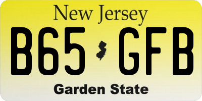 NJ license plate B65GFB