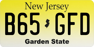 NJ license plate B65GFD