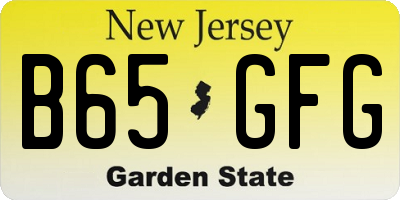 NJ license plate B65GFG
