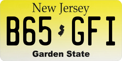 NJ license plate B65GFI