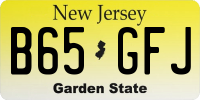 NJ license plate B65GFJ