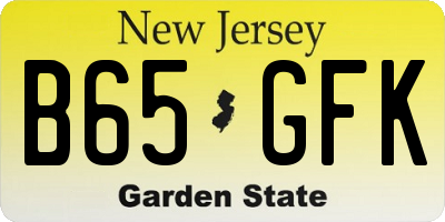 NJ license plate B65GFK