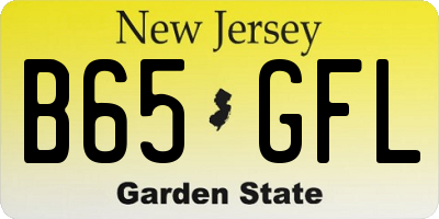 NJ license plate B65GFL