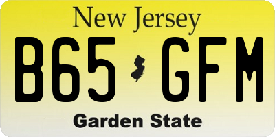 NJ license plate B65GFM
