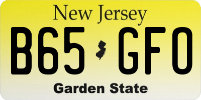 NJ license plate B65GFO
