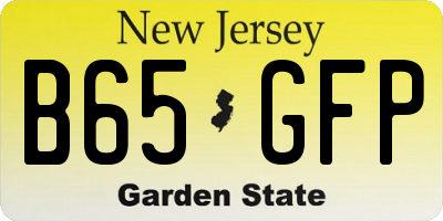 NJ license plate B65GFP