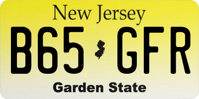NJ license plate B65GFR