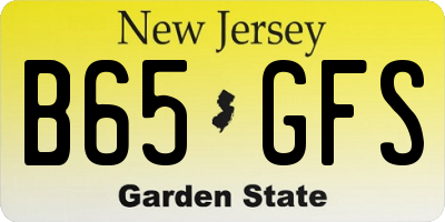 NJ license plate B65GFS