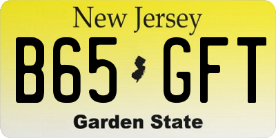 NJ license plate B65GFT