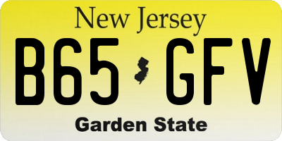 NJ license plate B65GFV