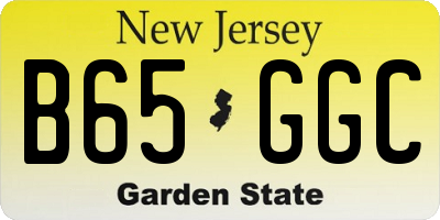 NJ license plate B65GGC