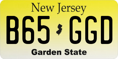 NJ license plate B65GGD
