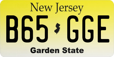 NJ license plate B65GGE
